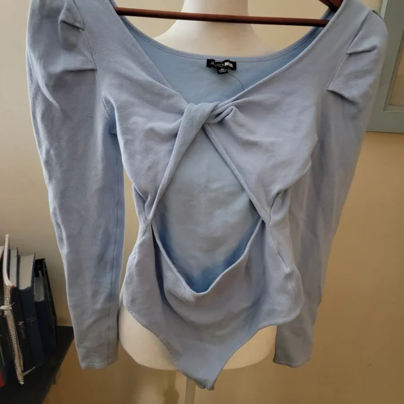 NEW Knit Cut Out Longsleeve Bodysuit - Picture 6 of 10